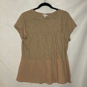 TIME & TRU RUFFLE FLOWY BOHO TEE (L)